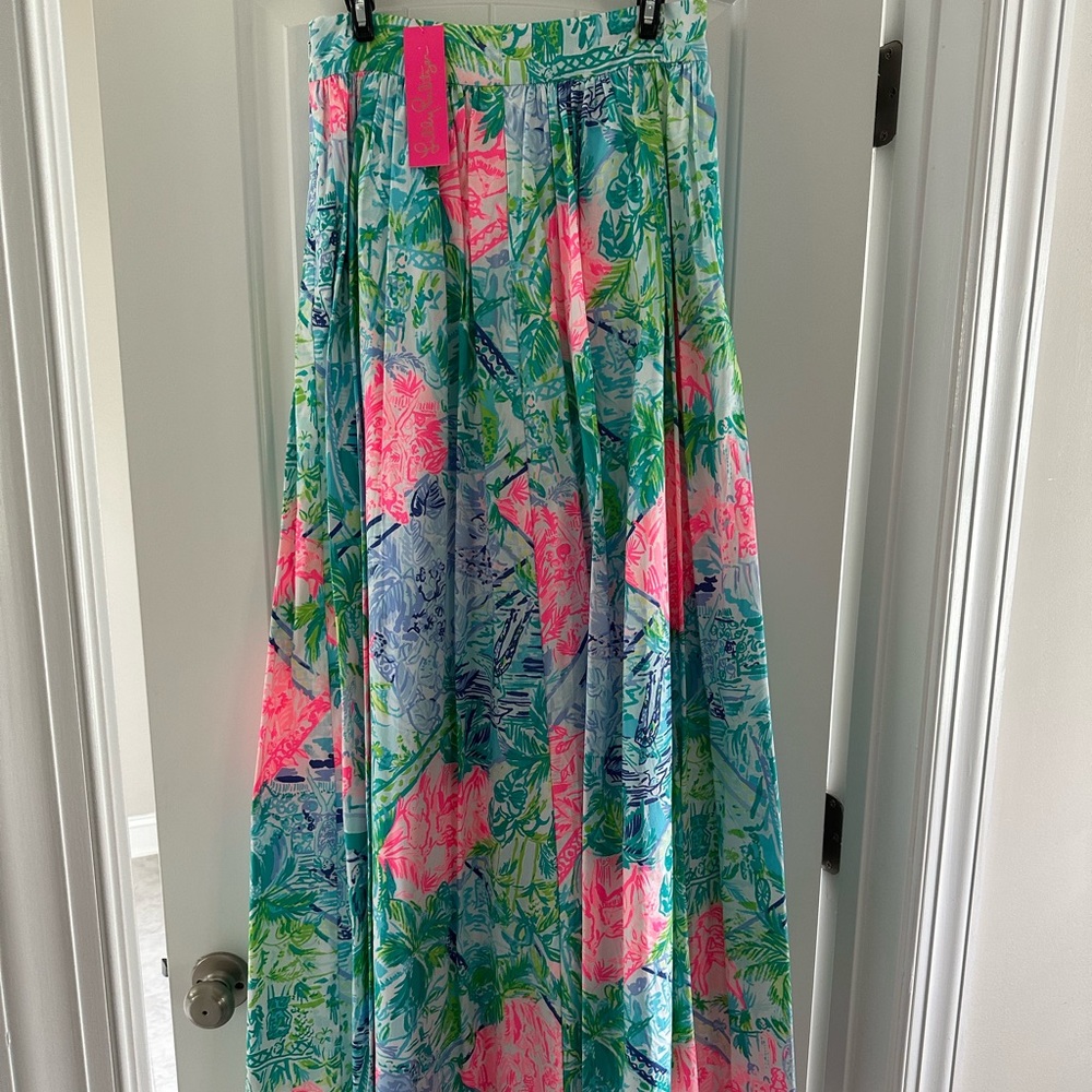 BNWT Lilly Pulitzer Bobbi Maxi Skirt Bohemian Queen Print - Size 4